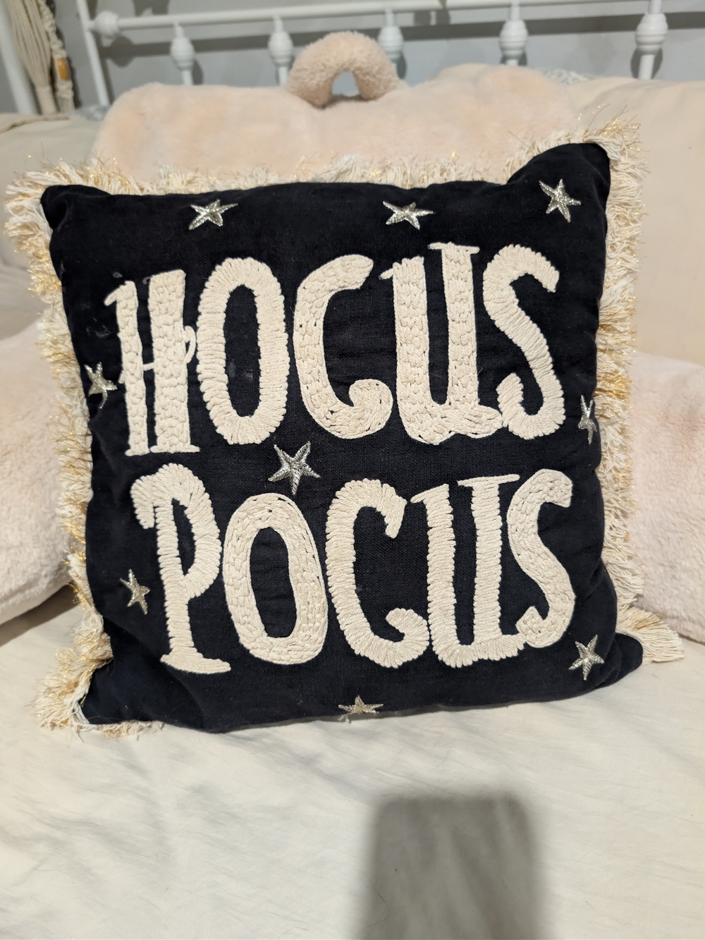 Hocus Pocus Black & Cream Decorative Holiday Pillow